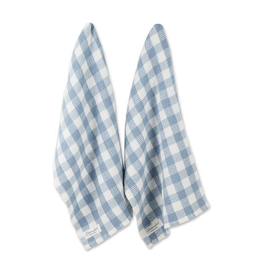 DII&#xAE; Checker Washed Waffle Dish Towels, 2ct.